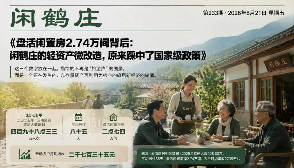 盘活闲置房2.74万间背后：闲鹤庄的轻资产微改造，原来踩中了国家级政策｜盘活闲置房、轻资产微改造